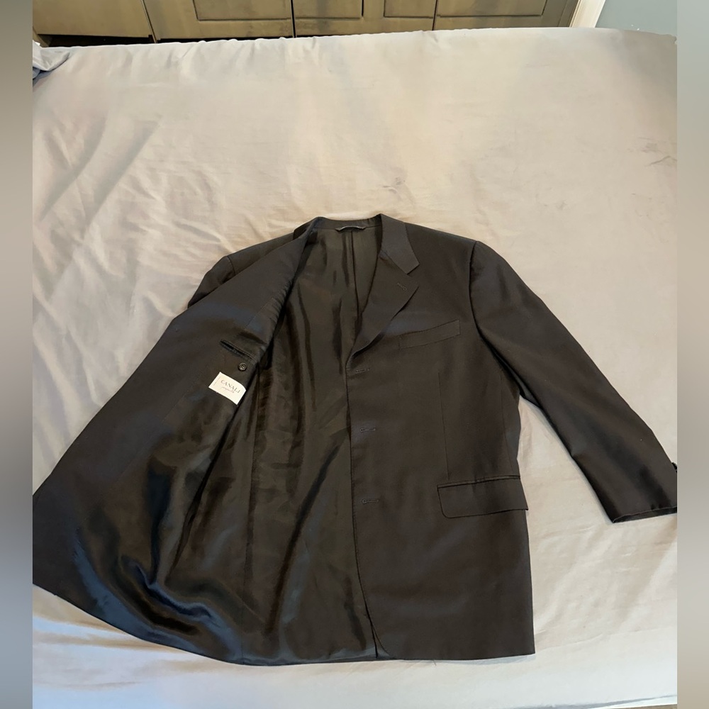 Canali‎ Mens 54 Black Wool Made Italy Blazer Sport Jacket